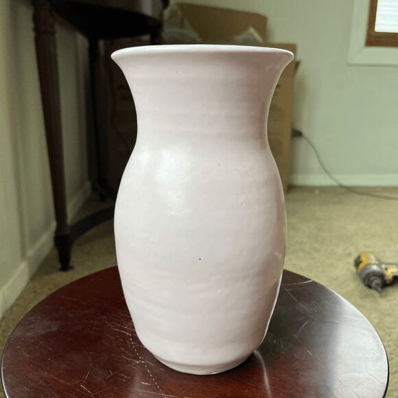 VTG Anne Muldery Studio Pottery Vase (1986) Pink Pastel Art Pottery w/ Sculptura - Picture 5 of 8